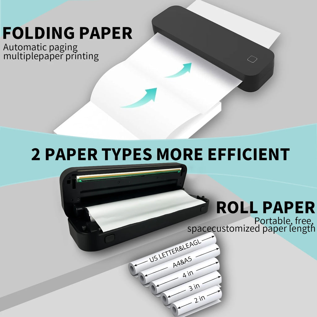 Revolutionary Inkless A4 Bluetooth Thermal Printer – Perfect for Home, Office & School Use!